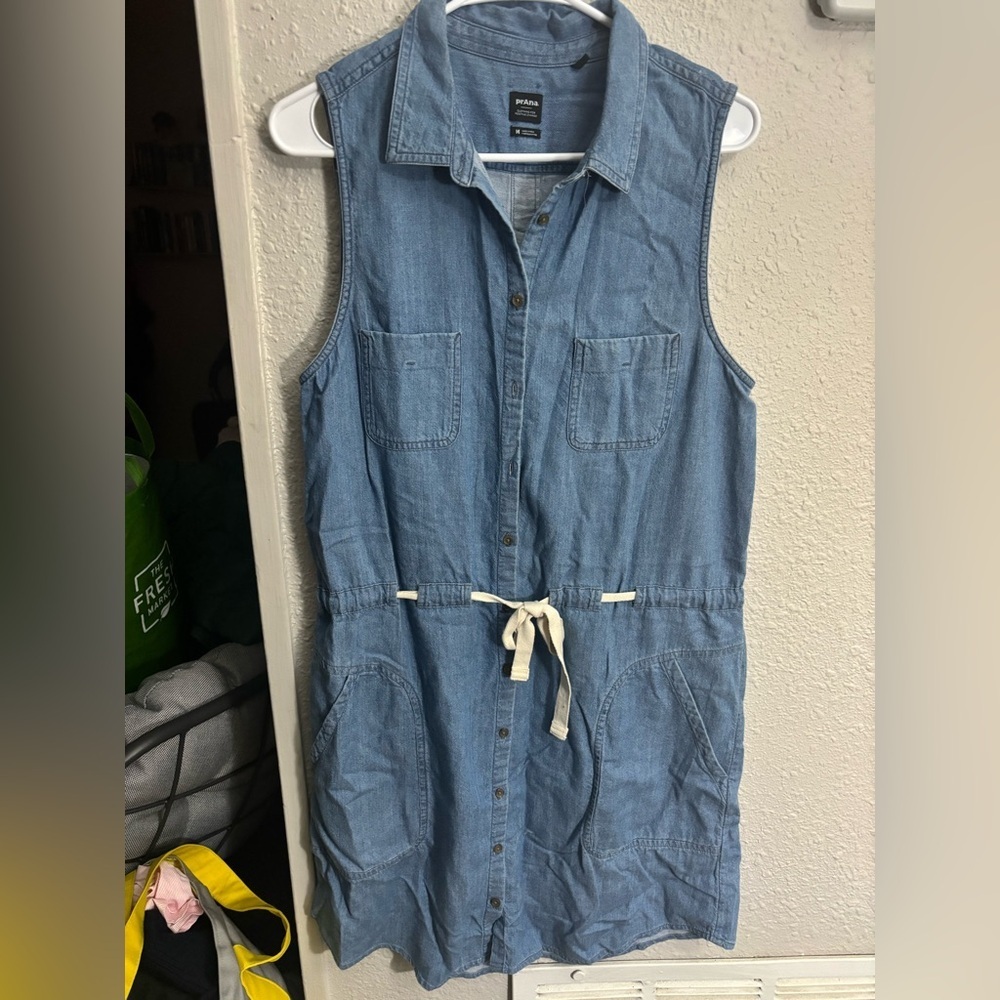 Prana Light Blue Denim Dress Size Medium